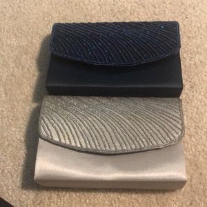 Sasha New York Navy blue and silver handbag/clutch